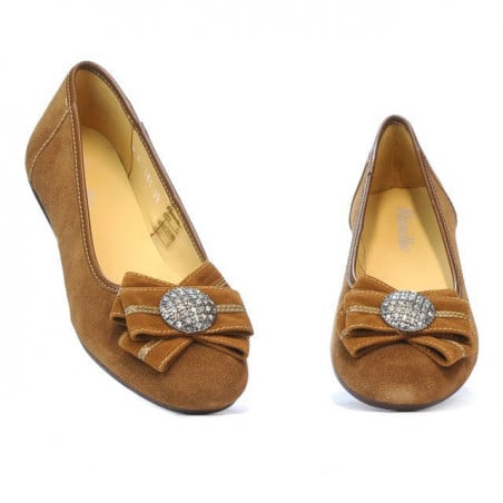 Damen-Ballerinas 181 braun Velours