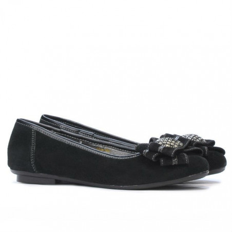 Damen Ballerinas 181 schwarz Velours