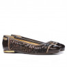 Damen Ballerinas 631 Kombination aus Lack und Kaffee