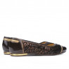 Damen Ballerinas 631 Kombination aus Lack und Kaffee