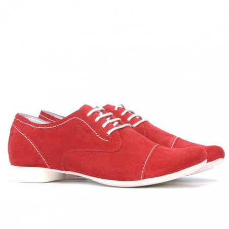 Damen Freizeitschuhe 180 rot Veloursleder