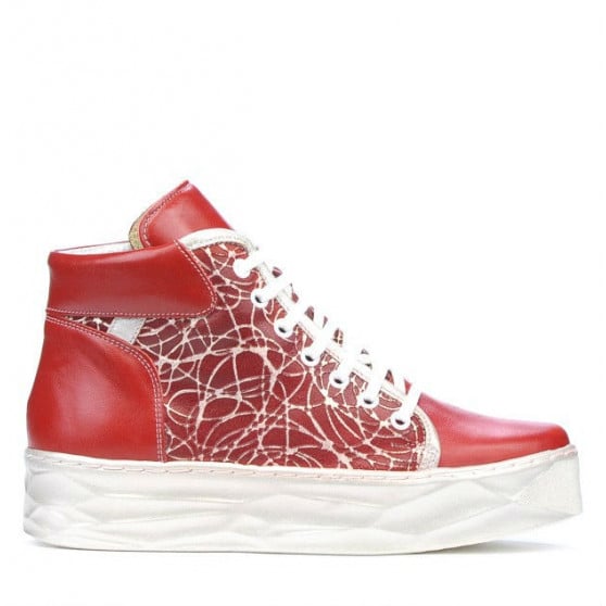 Damen Stiefeletten 3311 rot kombiniert Damen Stiefeletten 3311 rot kombiniert