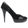 Damen elegante Schuhe 1092 schwarz Antilope kombiniert