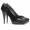 Damen elegante Schuhe 1092 schwarz Antilope kombiniert