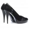 Damen elegante Schuhe 1092 schwarz Antilope kombiniert