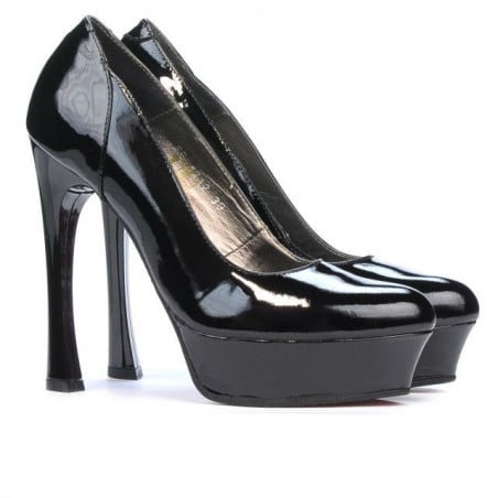 Elegante Damenschuhe 1212 Lackschwarz