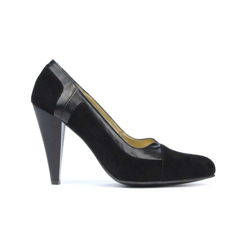 Elegante Damenschuhe 1090 Schwarz Antilope kombiniert