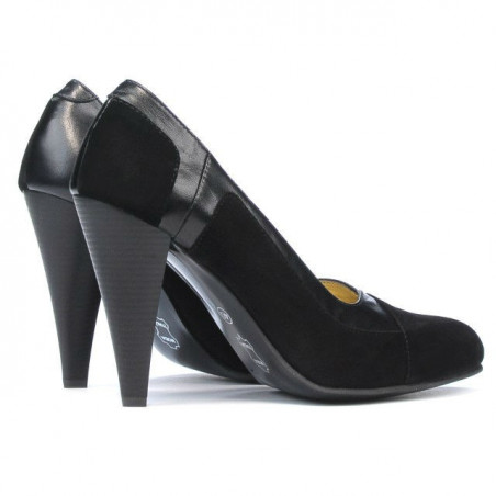 Elegante Damenschuhe 1090 Schwarz Antilope kombiniert