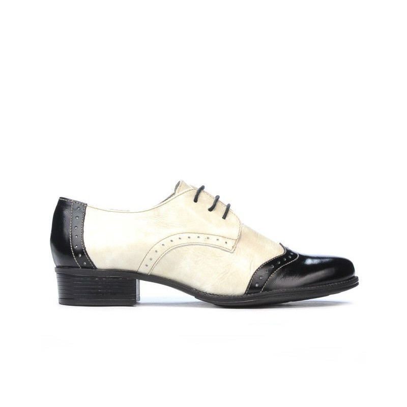 Damen Freizeitschuhe 691 Lack Schwarz+Beige