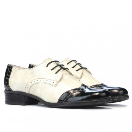 Damen Freizeitschuhe 691 Lack Schwarz+Beige