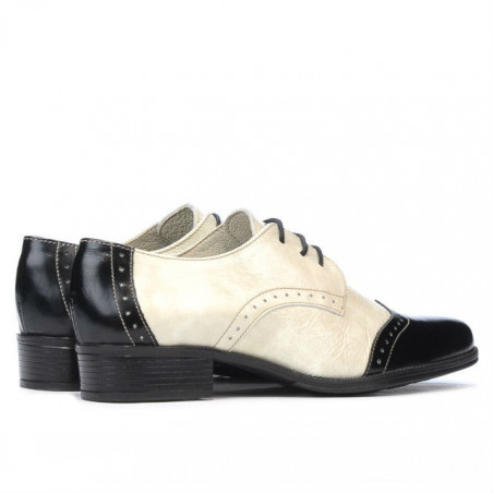 Damen Freizeitschuhe 691 Lack Schwarz+Beige