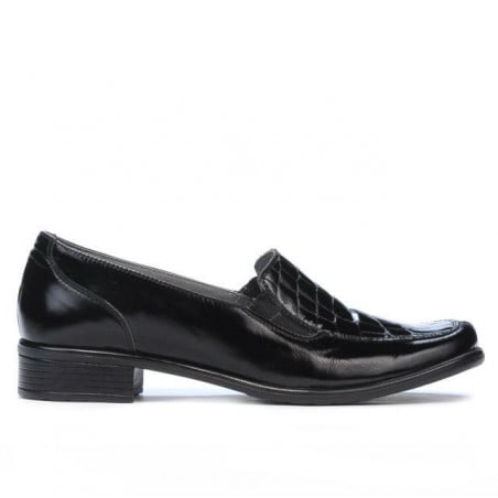 Damen-Casual-Schuhe 649 Croco Lack Schwarz
