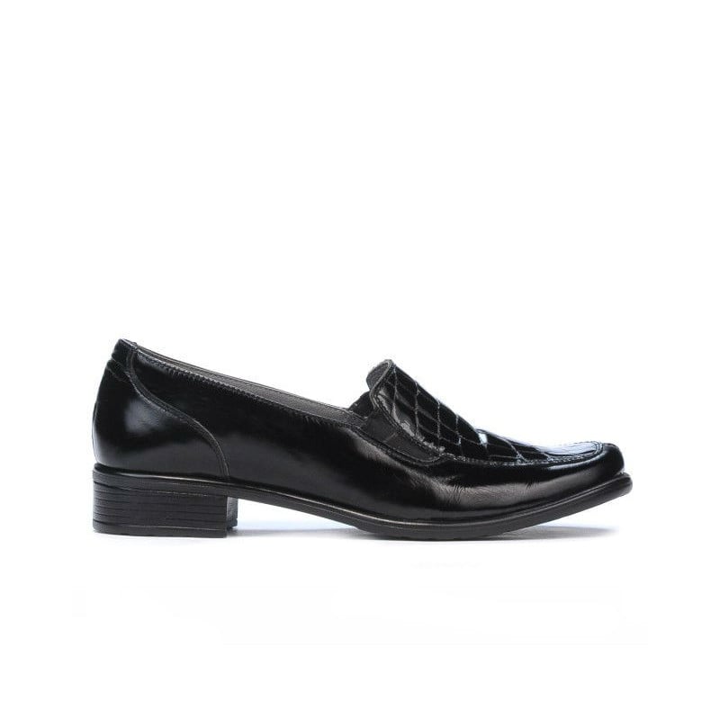Damen-Casual-Schuhe 649 Croco Lack Schwarz