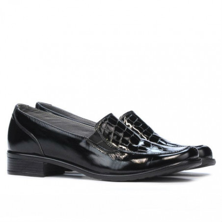Damen-Casual-Schuhe 649 Croco Lack Schwarz