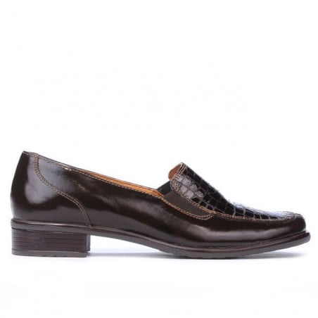 Damen Freizeitschuhe 649 Kroko Lack Kaffee