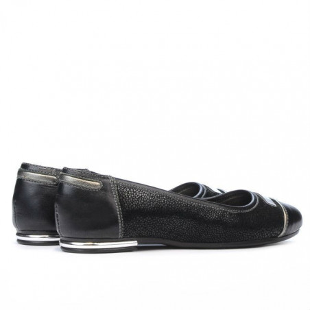 Damen Ballerinas 632 schwarz lackiert kombiniert