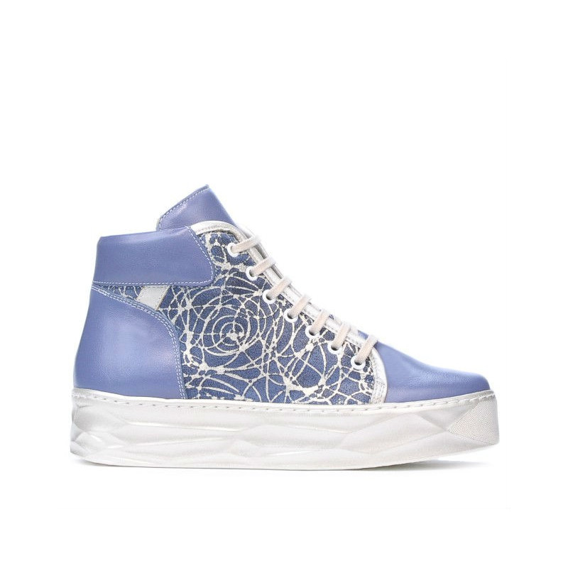 Damenstiefel 3311 blau kombiniert