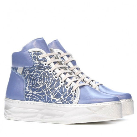 Damenstiefel 3311 blau kombiniert