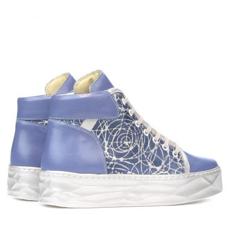 Damenstiefel 3311 blau kombiniert