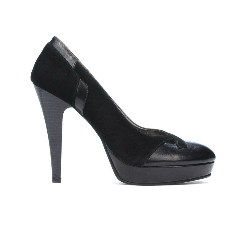 Elegante Damenschuhe 1092-1 schwarzes Wildleder
