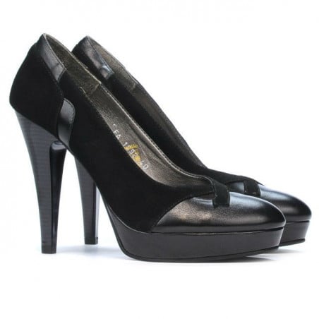 Elegante Damenschuhe 1092-1 schwarzes Wildleder