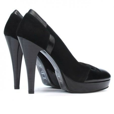 Elegante Damenschuhe 1092-1 schwarzes Wildleder
