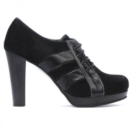 Elegante Damenschuhe 1211 Schwarz Antilope kombiniert
