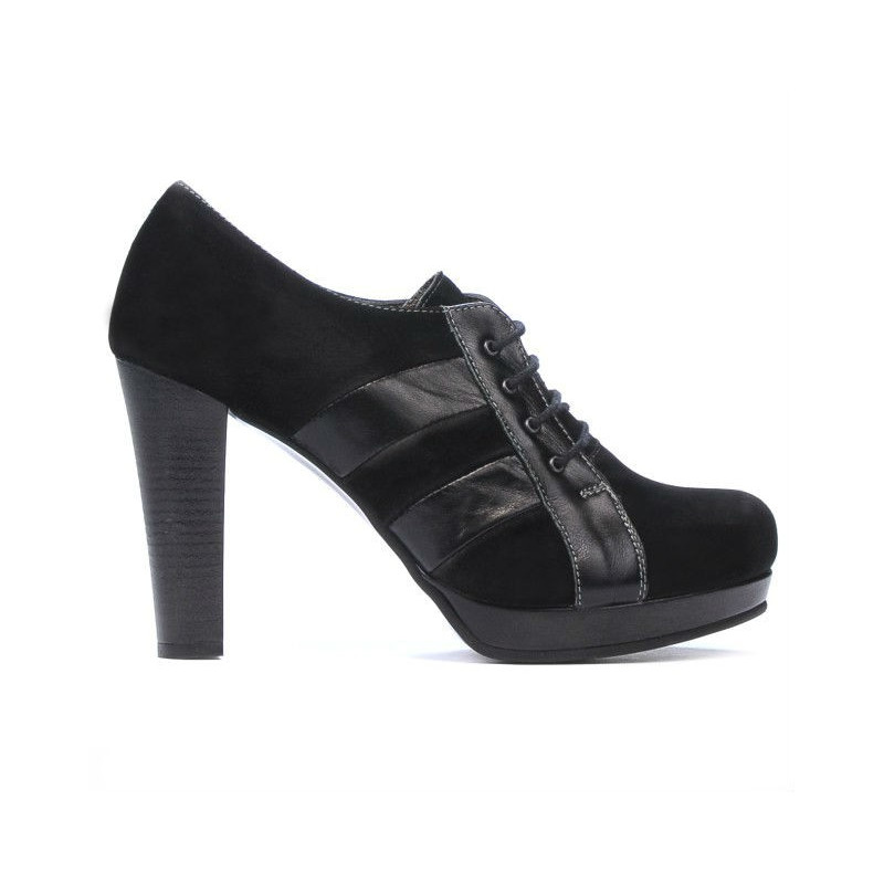 Elegante Damenschuhe 1211 Schwarz Antilope kombiniert