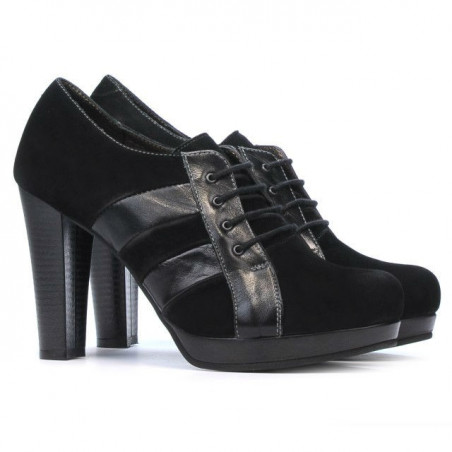 Elegante Damenschuhe 1211 Schwarz Antilope kombiniert