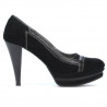 Elegante Damenschuhe 1094 schwarze Antilope kombiniert