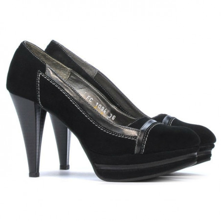 Elegante Damenschuhe 1094 schwarze Antilope kombiniert