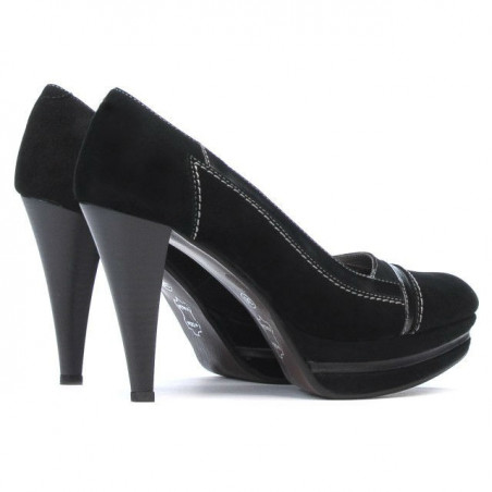 Elegante Damenschuhe 1094 schwarze Antilope kombiniert