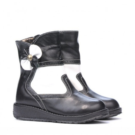 Kleinkinderstiefel 20c schwarz+weiß