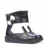 Kleinkinderstiefel 20c schwarz+weiß