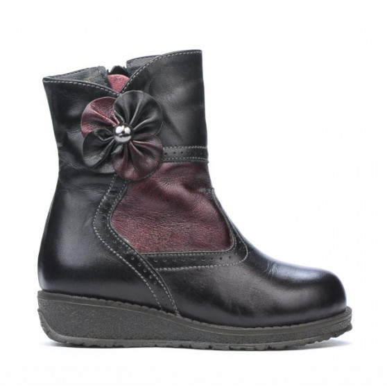 Kleine Kinderschuhe 20c schwarz+bordeaux Kleine Kinderschuhe 20c schwarz+bordeaux