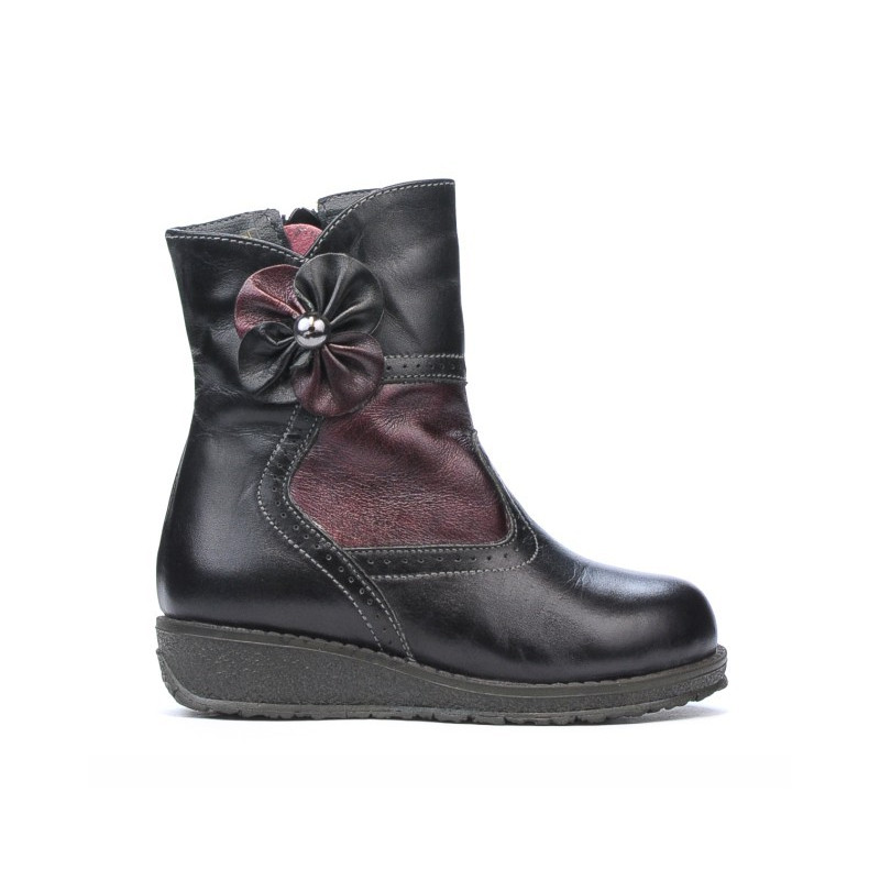 Kleine Kinderschuhe 20c schwarz+bordeaux