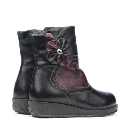 Kleine Kinderschuhe 20c schwarz+bordeaux