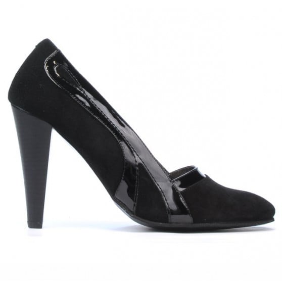 Elegante Damenschuhe 1208 schwarz Antilope+schwarzer Lack Elegante Damenschuhe 1208 schwarz Antilope+schwarzer Lack