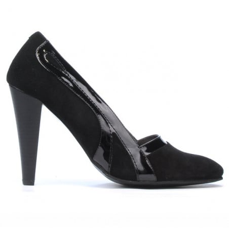Elegante Damenschuhe 1208 schwarz Antilope+schwarzer Lack