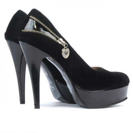 Elegante Damenschuhe 1201 schwarz Antilope kombiniert