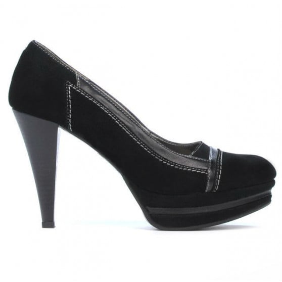 Elegante Damenschuhe 1094 schwarzes Antilopenleder + schwarzer Lackleder Elegante Damenschuhe 1094 schwarzes Antilopenleder + schwarzer Lackleder