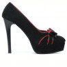 Elegante Damenschuhe 1095 schwarz Antilope+rot