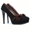 Elegante Damenschuhe 1095 schwarz Antilope+rot