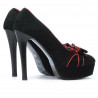 Elegante Damenschuhe 1095 schwarz Antilope+rot