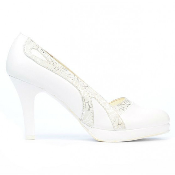 Elegante Damenschuhe 1208pl weiß kombiniert