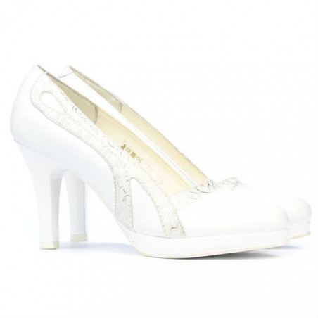 Elegante Damenschuhe 1208pl weiß kombiniert