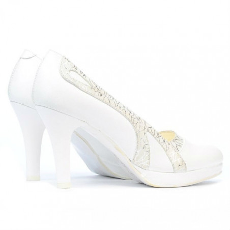 Elegante Damenschuhe 1208pl weiß kombiniert