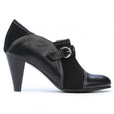 Elegante Damenschuhe 1210 schwarz Wildleder kombiniert