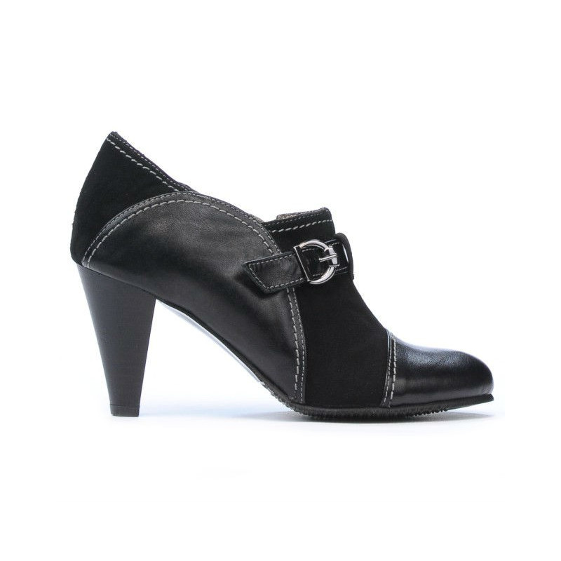 Elegante Damenschuhe 1210 schwarz Wildleder kombiniert