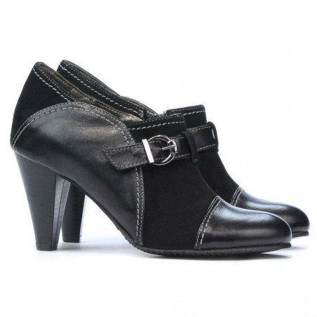 Elegante Damenschuhe 1210 schwarz Wildleder kombiniert